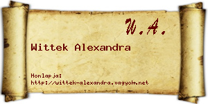 Wittek Alexandra névjegykártya